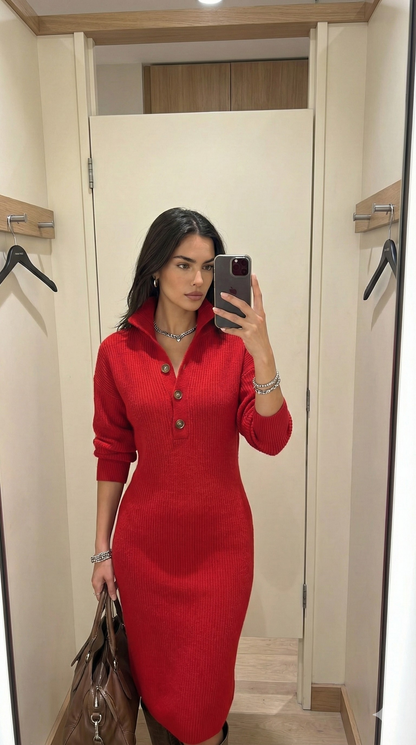 Alexia | Hubane nööbitav kootud kleit