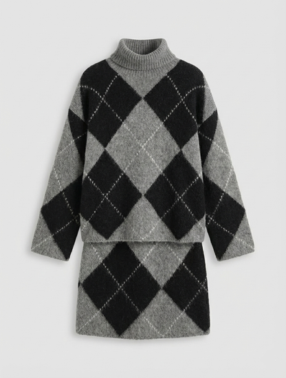 Elena | Elegantne kaheosaline komplekt klassikalise teemantmustriga