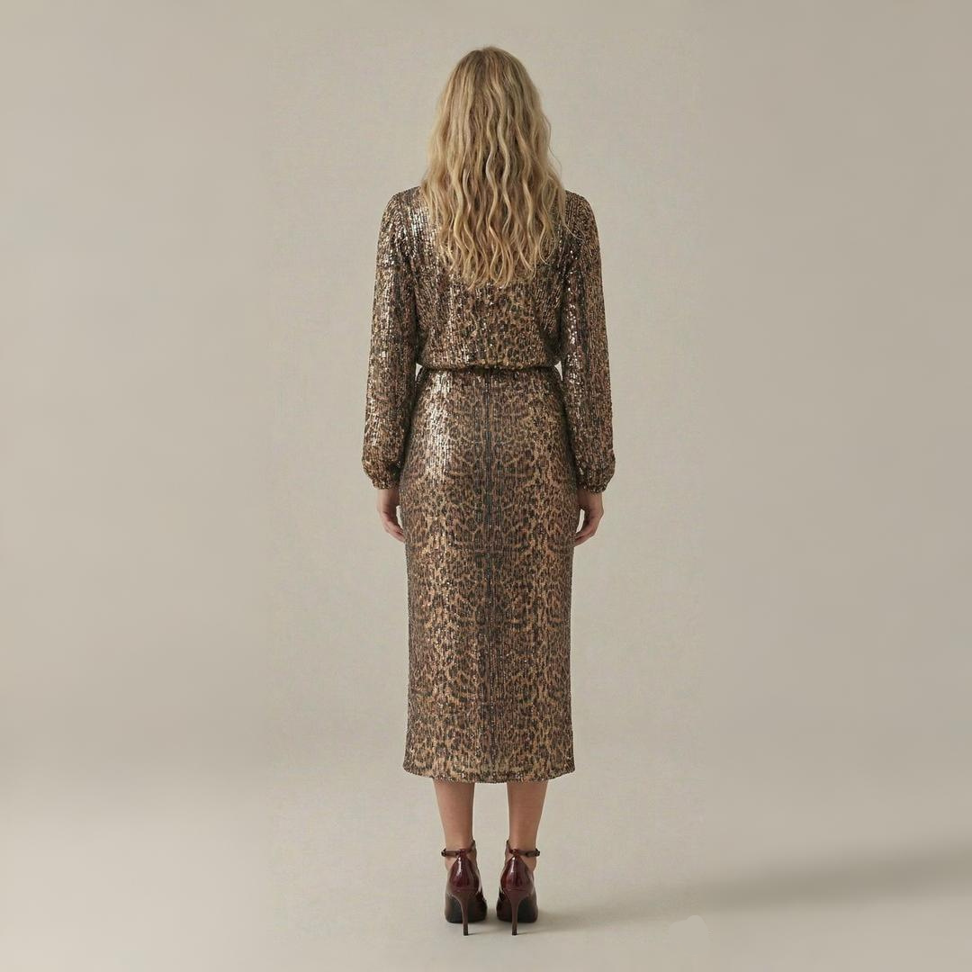 Naomi | Leopardi mustriga litritega seelik lõhikuga