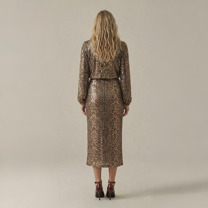 Naomi | Leopardi mustriga litritega seelik lõhikuga